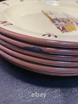 1960's Monterrey Enamel Ware Dinner Set, 7 Plates 7 Bowels And Two Cups