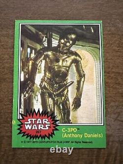 1977 Topps Star Wars C-3PO Anthony Daniels #207 Golden Rod Multi-Error Card