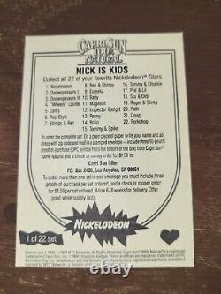 1991 CapriSun Nickelodeon Complete Set (22 Cards) RC Vintage MTV Rugrats Doug MP