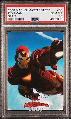 2008 Marvel Masterpieces Set Two #38 Iron Man PSA 10 POP 3