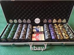 500 Numbered Wheat Crown Clay Poker Chip Set