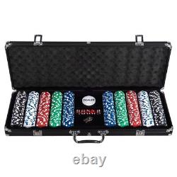 500pc Piece Casino Poker Chip Set Texas Hold'em Professional Card Game & Case