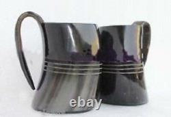 600 ml beer wine mead Mug Viking Drinking Horn Set of TWO for marriage ki 451