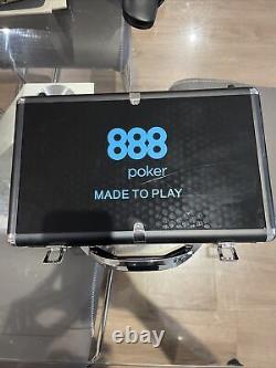 888 Poker Set (used once) And 888 Poker Foam Table Topper (brand new)