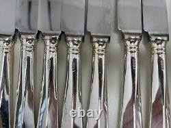A Set Of 24 Sterling Silver Handled Table Knives In Two Sizes