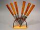 Art Deco Amber Marbled Bakelite Two Tone Fruit Knives Set Flatware 1920s Catalin