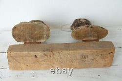 American Folk Art 19th Century African Dodger, Set of two Heads, a Man and Woman