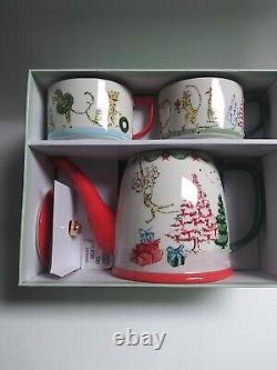 Anthropologie Susannah Garrod'Tis The Season Tea For Two Set NEW