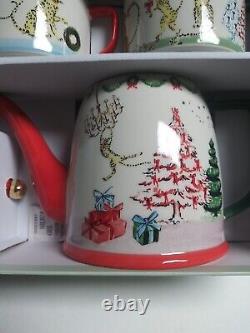 Anthropologie Susannah Garrod'Tis The Season Tea For Two Set NEW