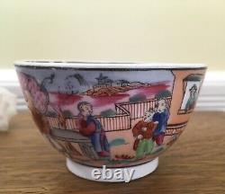Antique Porcelain Tea Bowl & Saucer New Hall c. 1795 Boy in the Window #425