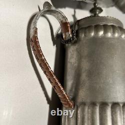 Antique Set Of Two (2) Teapot Pewter I. T. Scheroder Stamped in Interior RARE