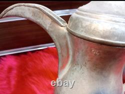 Antique Style Set of Two Arab Pitcher Brass Copper Etched Deco Pot