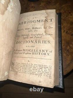 Antique Two Volume Dictionary Set Rebound In Leather 1703. Over 320 Years Old