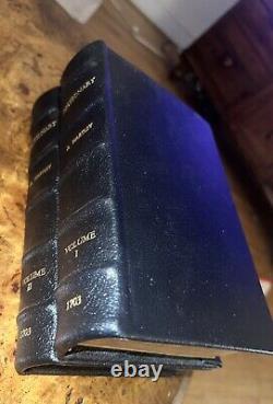 Antique Two Volume Dictionary Set Rebound In Leather 1703. Over 320 Years Old