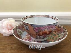 Antique c. 1795 Porcelain Tea Bowl & Saucer New Hall Boy in the Window Pat. 425