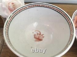 Antique c. 1795 Porcelain Tea Bowl & Saucer New Hall Boy in the Window Pat. 425