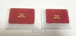 Authentic Hermes Ashtray Horse Pattern Two Set Small Tray Small