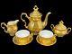 Bavaria Golden Tea For Two Set Sugar Bowl W Lid & Creamer Espresso Cups Teapot