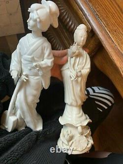 Beautiful Set Of Two Porcelain Vintage Geshia Girl Figurines With Free Shipping