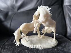 Breyer resin Model Horse Fighting Camargue Horses Set Of Two- White Resin SM