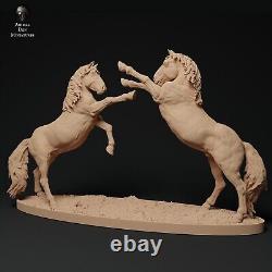 Breyer resin Model Horse Fighting Konik Horses Set Of Two- White Resin 1/9 Trad
