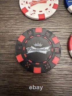 Budweiser Poker Chips Full set 500 count Two decks, Texas Hold Em Poker Set