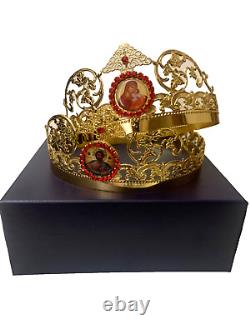 Byzantine Orthodox christian pair wedding crowns set of two orthodox church