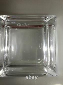 Cartier Very Rare Set of Two Art Deco Crystal Ashtrays with Original Box