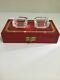 Cartier Very Rare Set Of Two Crystal Ashtrays With Original Box