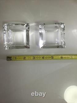 Cartier Very Rare Set of Two Crystal Ashtrays with Original Box