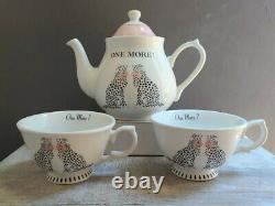 Cheetahs Yvonne Ellen Studio London Magenta One More Teapot w Two Cups Set Pink
