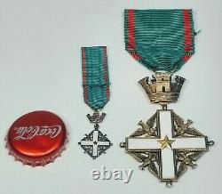 Circa 1960 Italian Republic Order of Merit Commander Cross Two Piece Medal Set