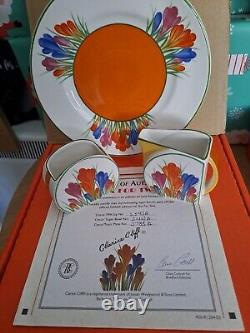 Clarice Cliff Wedgwood Bizarre Crocus Tea For Two Set Limited Edition Art Deco