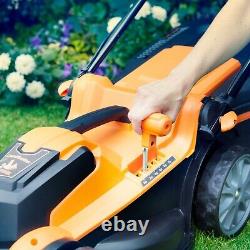 Cordless Lawn Mower with two 24v batteries including spare 37cm LawnMaster