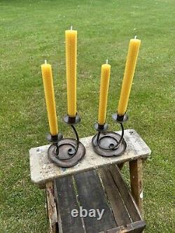 Craftsman Studios Candlestick Set Of Two Hammered Copper Antique