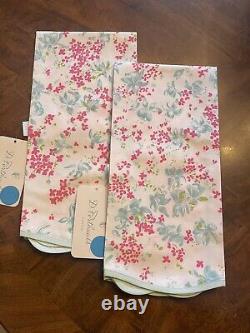 D. Porthault Fuschia Set Of Two Printed Cotton Percale Guest Towels NEW NWT