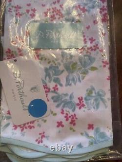 D. Porthault Fuschia Set Of Two Printed Cotton Percale Guest Towels NEW NWT