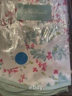 D. Porthault Fuschia Set Of Two Printed Cotton Percale Guest Towels NEW NWT