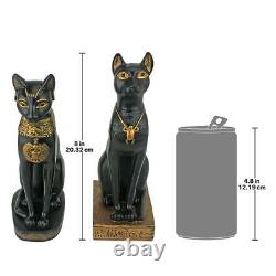 Design Toscano Egyptian Cat Goddess Bastet Statues Set of Two