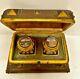 Elegant Box For Napoleon Iii Perfume Two Bottles Set French 19th Golden Metal