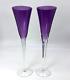 Elegant Set Of Two Toasting Waterford Crystal Tall Eclipse Champagne Flutes