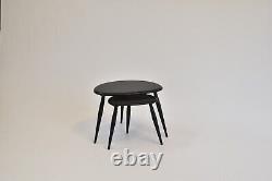 Ercol Collection Pebble Nest of Two Tables in BLACK W49cm D34cm RRP £620