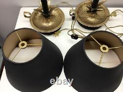 Fredrick Cooper Vintage Brass And Black Buffet Lamps 30.5 Set Of Two
