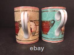 GUCCI Greek Mythological Coffee Cups Set Of Two Beige(1) Mint Green(1)