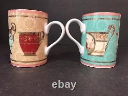 GUCCI Greek Mythological Coffee Cups Set Of Two Beige(1) Mint Green(1)