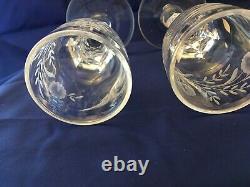 Georgian Facet Cut Stemmed Glass c1760-1780 set of two