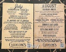 Gideons Bakehouse July 2021 and August 2021 Menu Set of Two