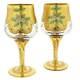 Glassofvenice Set Of Two Murano Glass Wine Glasses 24k Gold Leaf Transparent