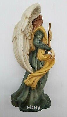 Grandeur Noel Hand Painted Two Piece Porcelain Figurine Angel Set Ships FREE