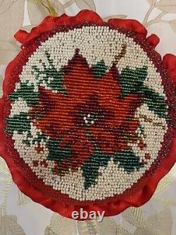 Hand Made Embroidery Bids Christmas Ornament(Two Sided) Set Of Two